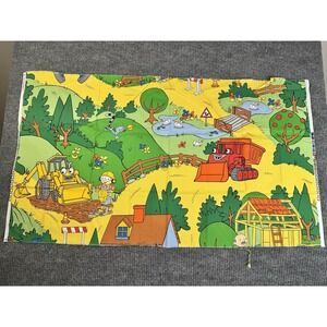 Cotton Bob the Builder Construction‎ Fabric Panel Yellow Green Multicolor